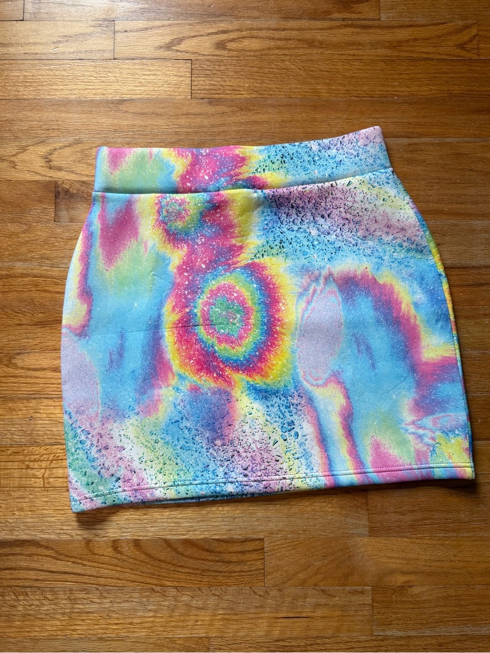 Jaded London Pastel Oil Spill Mini Skirt